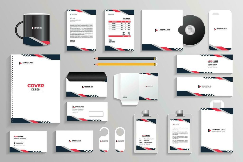 corporate identity set branding template design kit editable brand identity with abstract background color for business company free vector